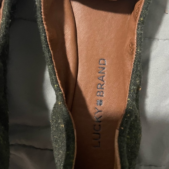 NEW Lucky Brand Emmie Womens Green Ballet Flats Shoes Size 8.5 w/ Leather Lining - Picture 2 of 3